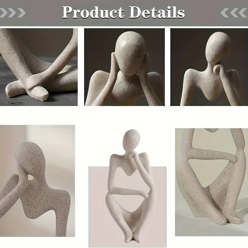 Aesthique 3-Piece Abstract Thinker Resin Sculpture Set